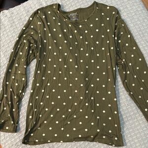 Chico's Green Fitted Long Sleeve Tee